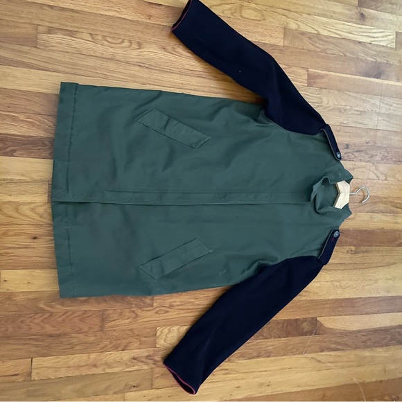 Trench two tone wool sleeve coat - Picture 4 of 14